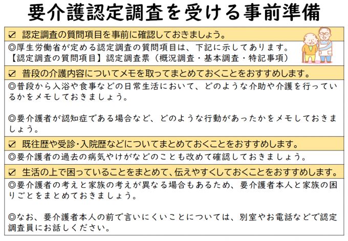 3.要介護認定調査を受ける事前準備