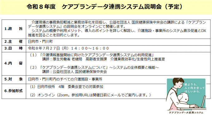 令和８年度　ケアプランデータ連携システム説明会