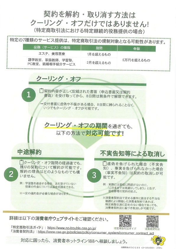 契約を解約・取り消す方法はクーリング・オフだけではありません!